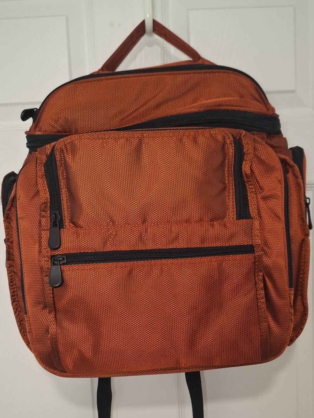 Port Authority Rust Orange COMPUTER Backpack With Multi-Zip Storage.